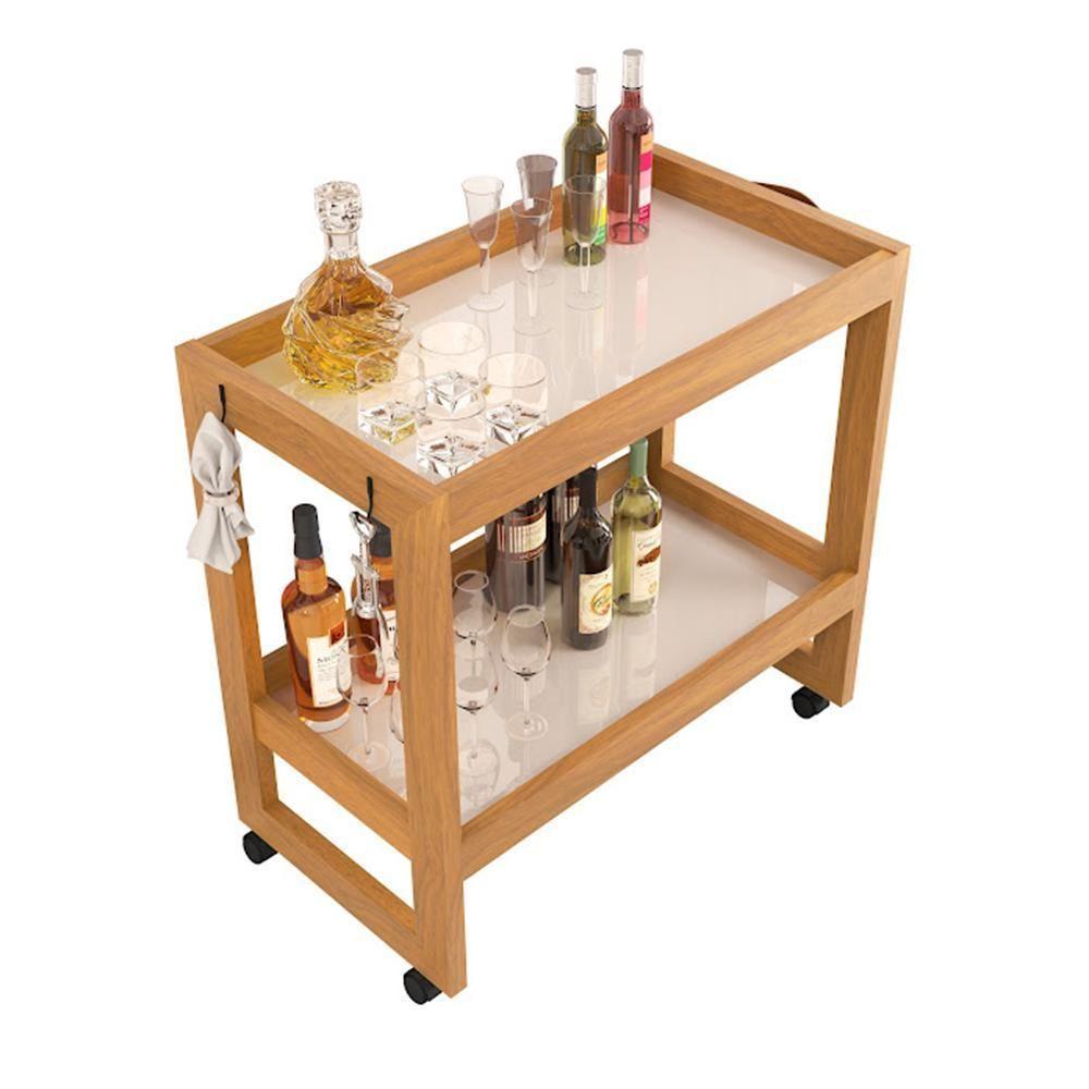 Carrinho Multiuso Aparador Barzinho Orfeu Com Rodizios Pérola - 7