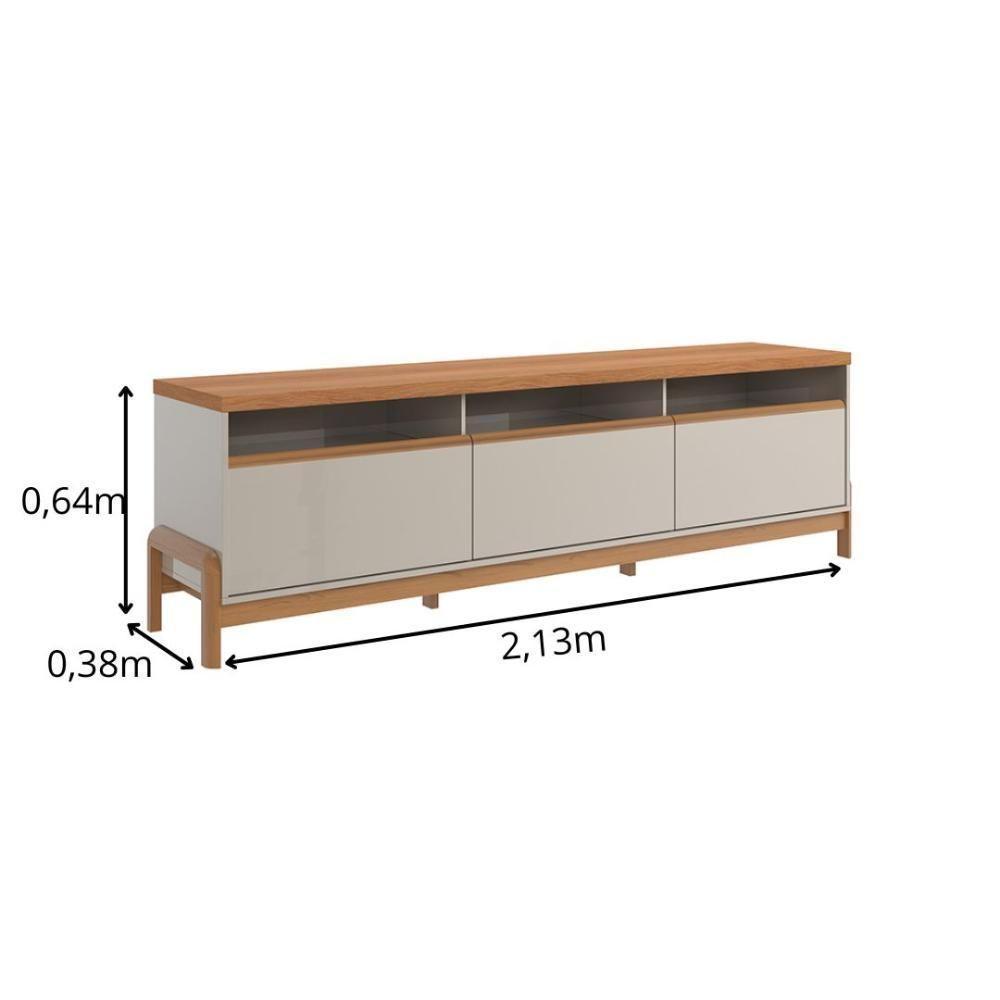 Rack Para Tv Até 70 Polegadas 1 Porta E 2 Gavetas Elegance 2,13m Lukaliam Móveis Off White-jequitiba Off White-jequitiba - 2