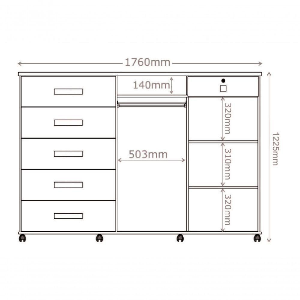 Cômoda Max 6 Gavetas E 2 Portas Lukaliam Móveis Freijó - Off White Freijó - Off White - 4