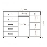 Cômoda Max 6 Gavetas E 2 Portas Lukaliam Móveis Freijó - Off White Freijó - Off White