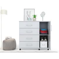 Cômoda Belle 4 Gavetas E 1 Porta Lukaliam Móveis Branco Branco - 2