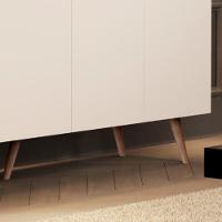 Aparador Buffet Encanto 4 Portas Retrô Com Pés De Madeira Off White - Nature Off White - Nature