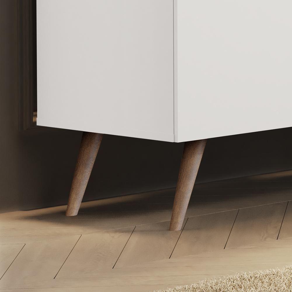 Aparador Buffet Encanto - 4 Portas Com Pés Retrô Em Mdp-mdf Branco - Lukaliam Móveis Branco - 2