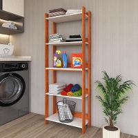 Armario Multiuso Com 5 Prateleiras Organizador Lavanderia Nature-branco Nature-branco - 1