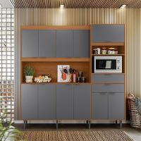 Armário De Cozinha Bahamas 2.0 Compacta - 11 Portas 2 Gavetas Jequitiba-grafite - Lukaliam Móveis Jequitiba-grafite - 1