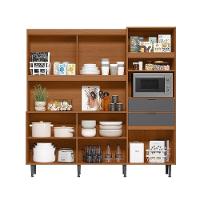 Armário De Cozinha Bahamas 2.0 Compacta - 11 Portas 2 Gavetas Jequitiba-grafite - Lukaliam Móveis Jequitiba-grafite - 2