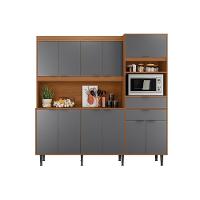 Armário De Cozinha Bahamas 2.0 Compacta - 11 Portas 2 Gavetas Jequitiba-grafite - Lukaliam Móveis Jequitiba-grafite - 6