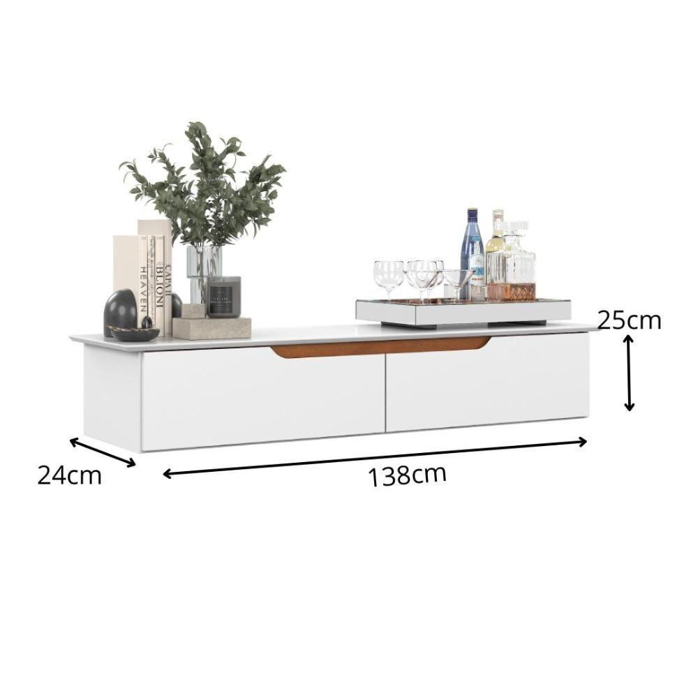 Aparador Rack Suspenso Eros Flow - 2 Portas Com Acabamento Chanfrado Em Mdp - Ej Móveis - 3