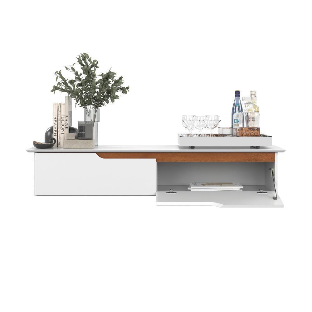 Aparador Rack Suspenso Eros Flow - 2 Portas Com Acabamento Chanfrado Em Mdp - Ej Móveis - 4