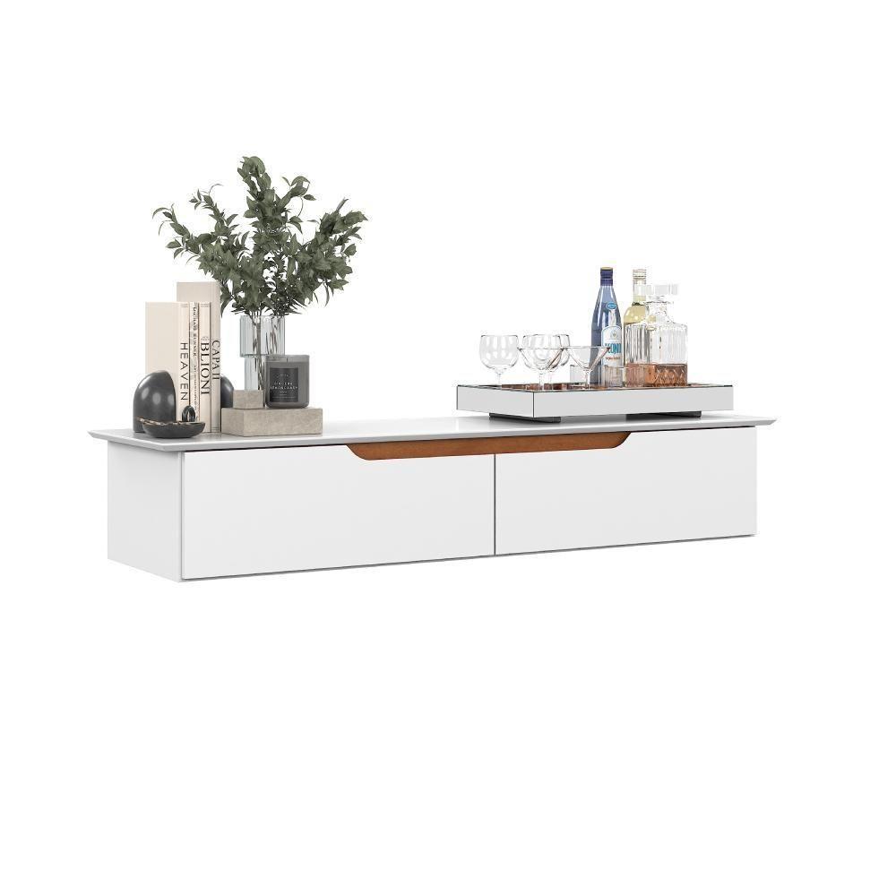 Aparador Rack Suspenso Eros Flow - 2 Portas Com Acabamento Chanfrado Em Mdp - Ej Móveis - 10