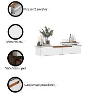 Aparador Rack Suspenso Eros Flow - 2 Portas Com Acabamento Chanfrado Em Mdp - Ej Móveis - 6