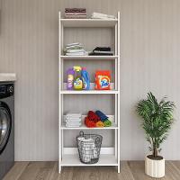 Armario Multiuso Com 5 Prateleiras Organizador Lavanderia Branco Branco - 1