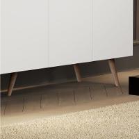 Aparador Buffet Encanto 4 Portas Retrô Com Pés De Madeira Branco