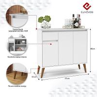 Aparador Buffet Veneza - 3 Portas E 1 Gaveta Em Mdf-mdp Branco - Ej Móveis - 3
