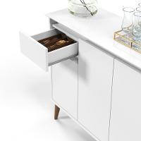 Aparador Buffet Veneza - 3 Portas E 1 Gaveta Em Mdf-mdp Branco - Ej Móveis