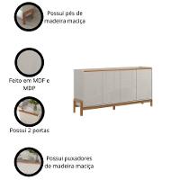 Aparador Buffet Para Sala Elegance 4 Portas Lukaliam Móveis Off White New-jequitiba Off White New-jequitiba - 5