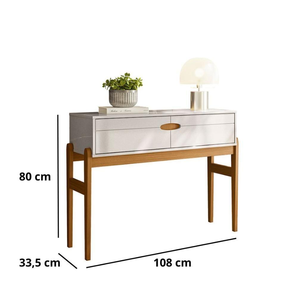 Aparador Retrô Intense Com Pés De Madeira Freijó Com Off White Perolizado - Movelove - 4