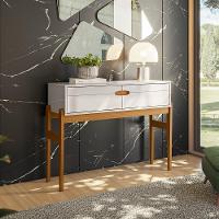 Aparador Retrô Intense Com Pés De Madeira Freijó Com Off White Perolizado - Movelove - 2