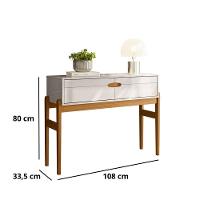 Aparador Retrô Intense Com Pés De Madeira Freijó Com Off White Perolizado - Movelove