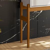 Aparador Retrô Intense Com Pés De Madeira Freijó Com Off White Perolizado - Movelove - 6