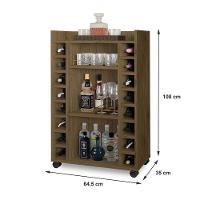 Aparador Belgica Com Adega Bar Para 16 Garrafas Pés Com Rodizios - Ferrara Madeirado Rede Móveis - 2