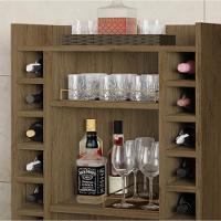 Aparador Belgica Com Adega Bar Para 16 Garrafas Pés Com Rodizios - Ferrara Madeirado Rede Móveis - 3