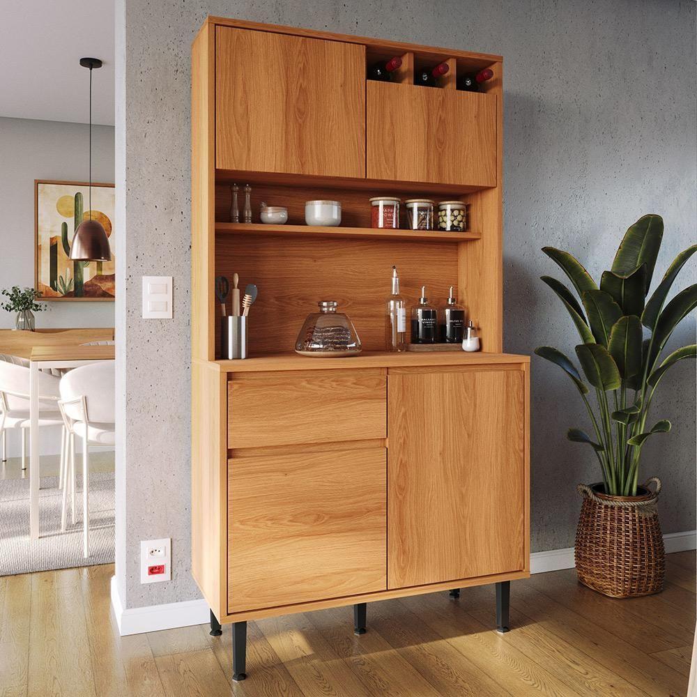 Armário De Cozinha Completa Easy 4 Portas 1 Gaveta - Movelove Jequitiba Jequitiba - 1