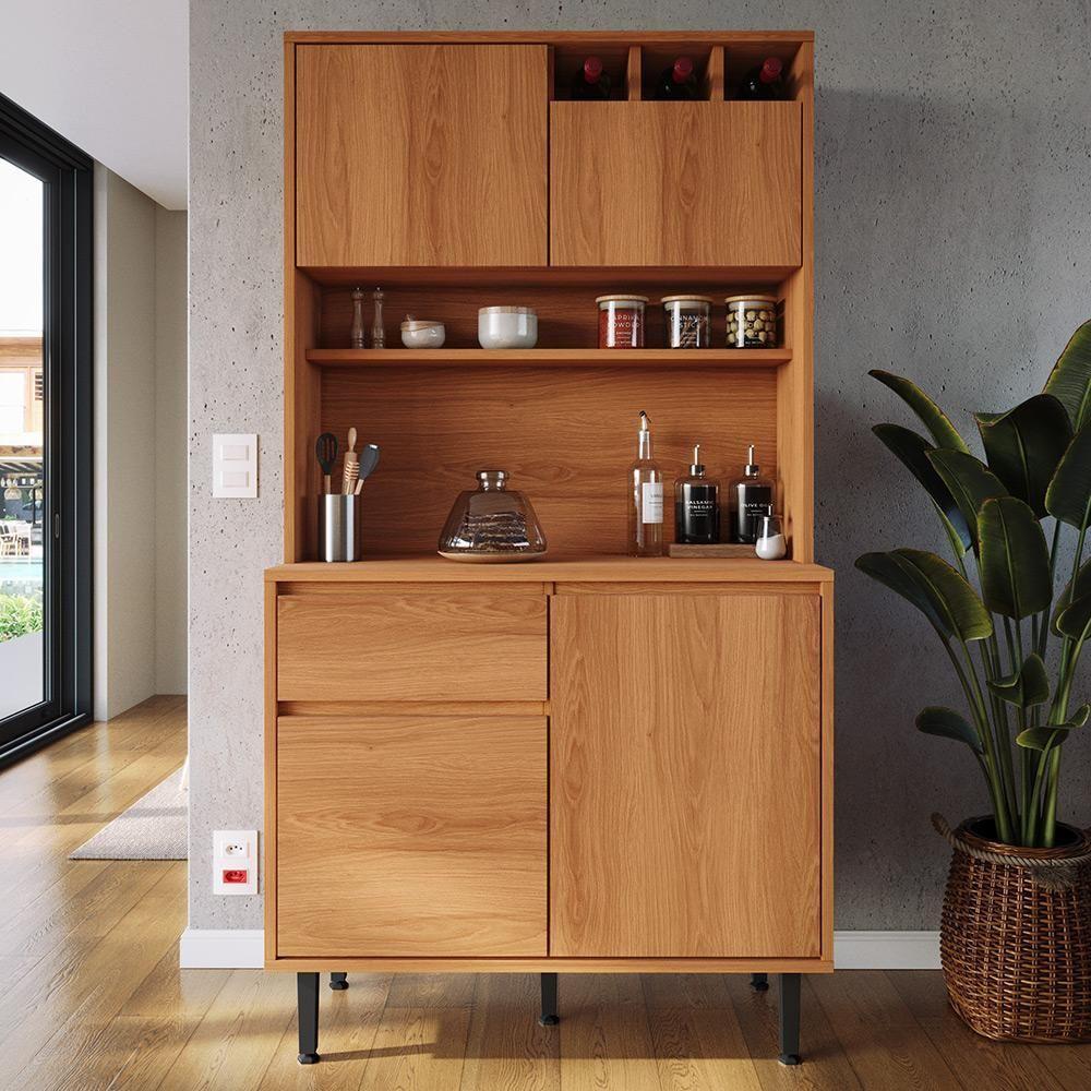 Armário De Cozinha Completa Easy 4 Portas 1 Gaveta - Movelove Jequitiba Jequitiba - 2