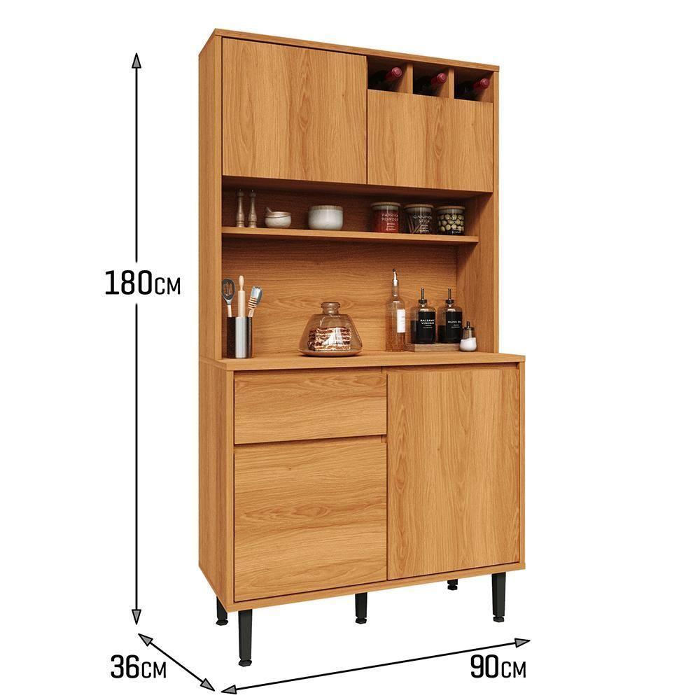 Armário De Cozinha Completa Easy 4 Portas 1 Gaveta - Movelove Jequitiba Jequitiba - 3