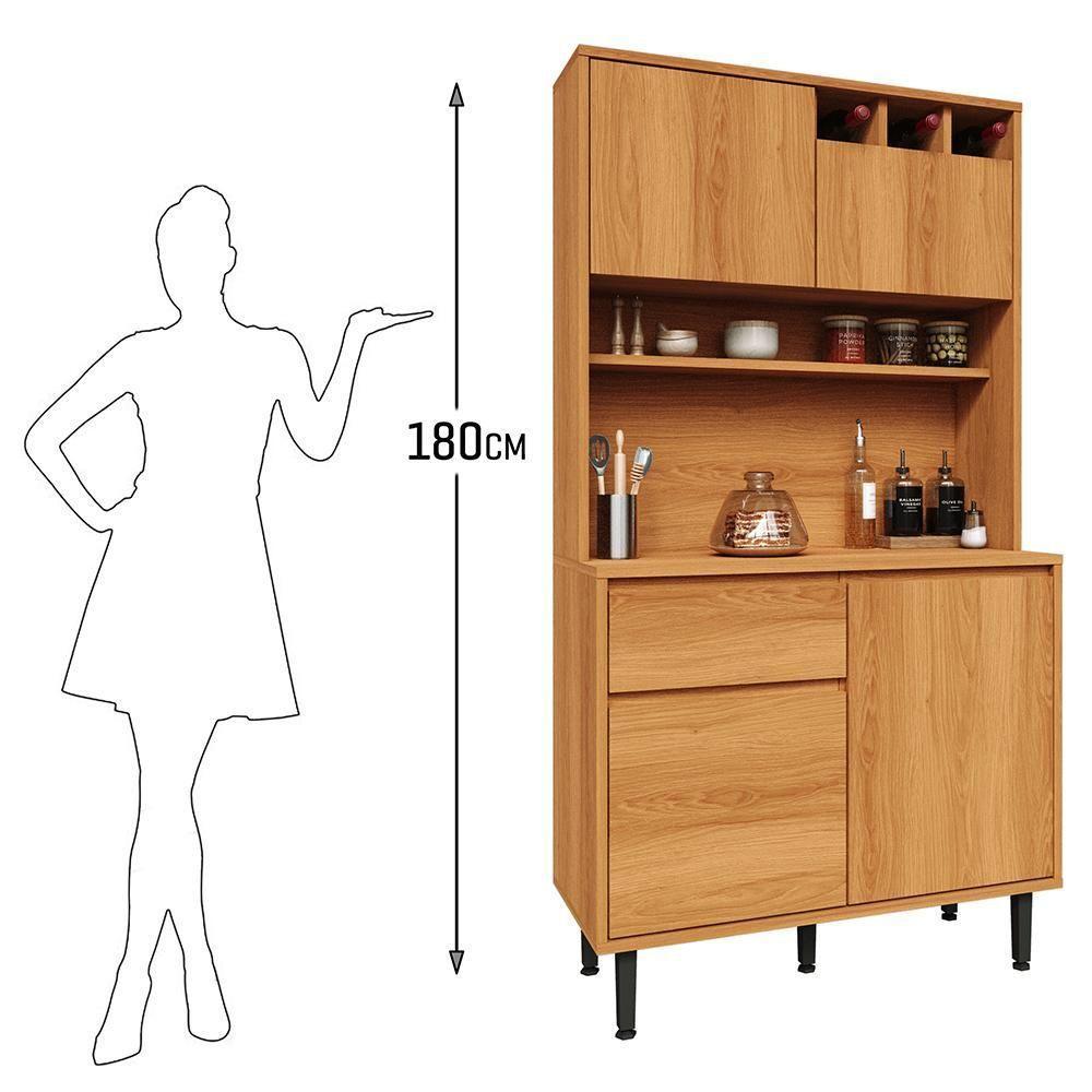 Armário De Cozinha Completa Easy 4 Portas 1 Gaveta - Movelove Jequitiba Jequitiba - 4