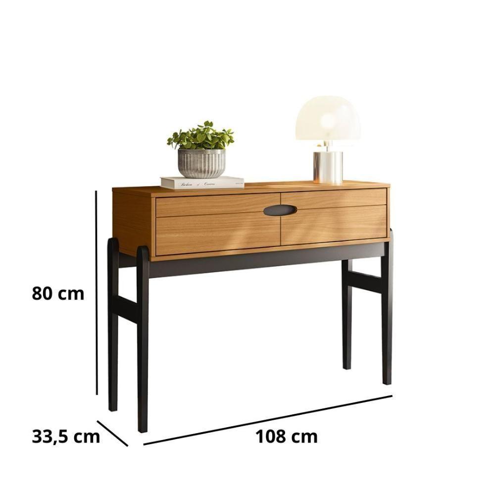 Aparador Retrô Intense Com Pés De Madeira Freijó Com Preto - Movelove - 4