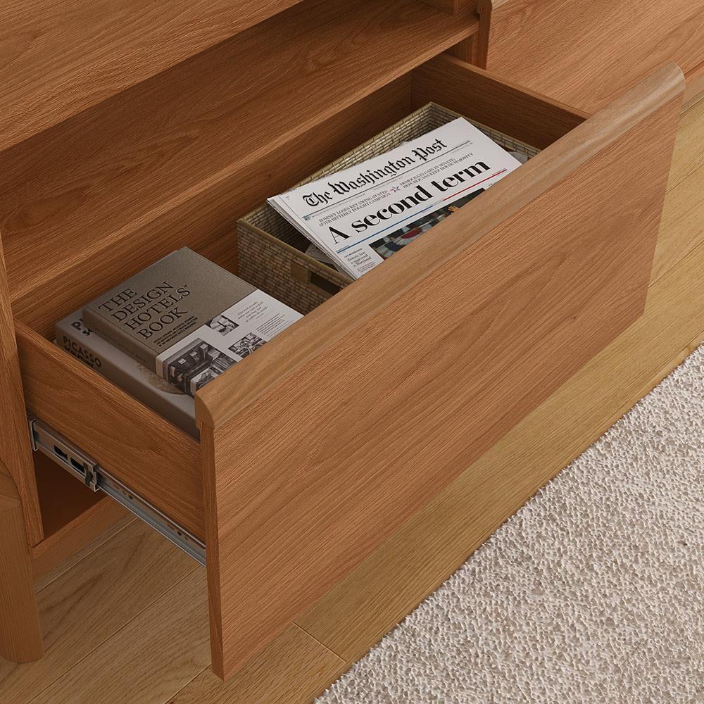 Rack Para Tv Até 70 Polegadas 1 Porta E 2 Gavetas Elegance 1,83m Lukaliam Móveis Jequitiba Jequitiba - 2