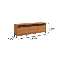 Rack Para Tv Até 70 Polegadas 1 Porta E 2 Gavetas Elegance 1,83m Lukaliam Móveis Jequitiba Jequitiba - 3