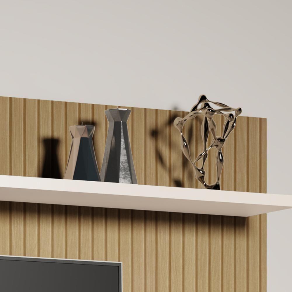 Painel Menfis - Tv Até 55'' Mdp 1 Porta E 1 Gaveta Off White-ripado - Sal Movelaria - 2