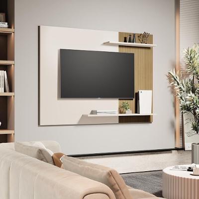 Painel Menfis - Tv Até 55'' Mdp 1 Porta E 1 Gaveta Off White-ripado - Sal Movelaria
