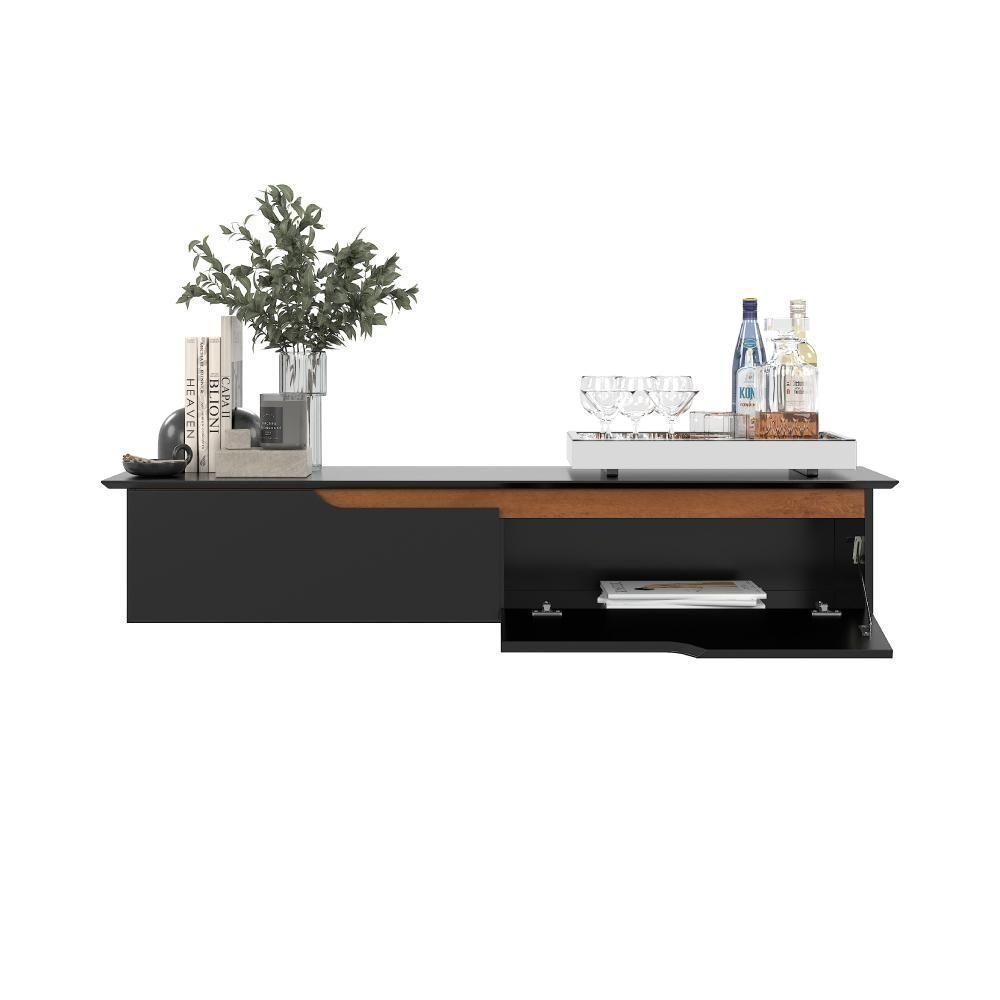 Aparador Rack Suspenso Eros Flow - 2 Portas Com Acabamento Chanfrado Em Mdp - Ej Móveis - 5