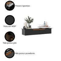 Aparador Rack Suspenso Eros Flow - 2 Portas Com Acabamento Chanfrado Em Mdp - Ej Móveis - 7