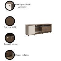 Rack Para Tv Até 70 Polegadas 3 Portas Dallas 1,83m Lukaliam Móveis Imbuia-off White Perolizado Imbuia-off White Perolizado - 3