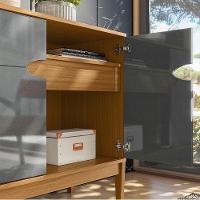 Aparador Buffet Intense 2 Portas C- Pés Em Madeira Freijó-cinza Perolizado - 5