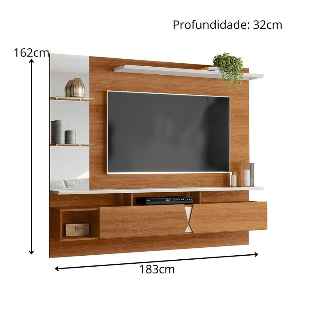 Painel Para Tv Até 55 Polegadas 1,83m Intense Jequitibá Lukaliam Móveis - 3