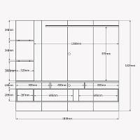 Painel Para Tv Até 55 Polegadas 1,83m Intense Jequitibá Lukaliam Móveis - 5