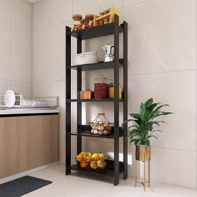 Armario Multiuso Organizador Para Cozinha Com Prateleiras Preto Preto