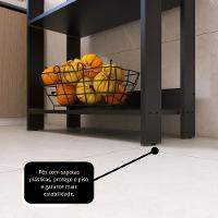Armario Multiuso Organizador Para Cozinha Com Prateleiras Preto Preto - 6