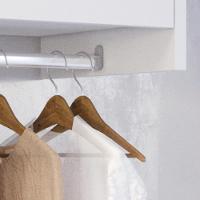 Armário Suspenso Delta - 1 Porta Com Cabideiro Em Mdp Branco - J3 Móveis Branco - 5