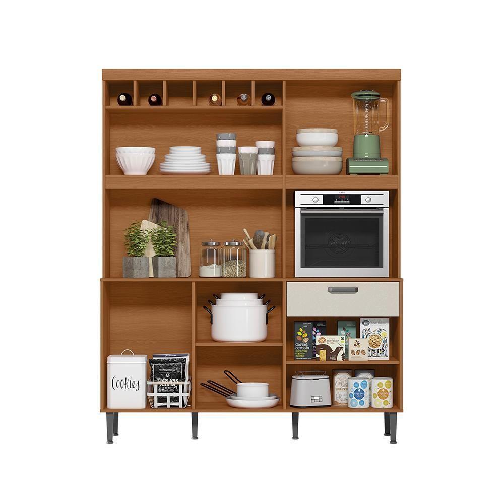 Armário De Cozinha Compacta Dakota 5 Portas E 1 Gaveta Lukaliam Móveis Jequitiba-areia Jequitiba-areia - 2