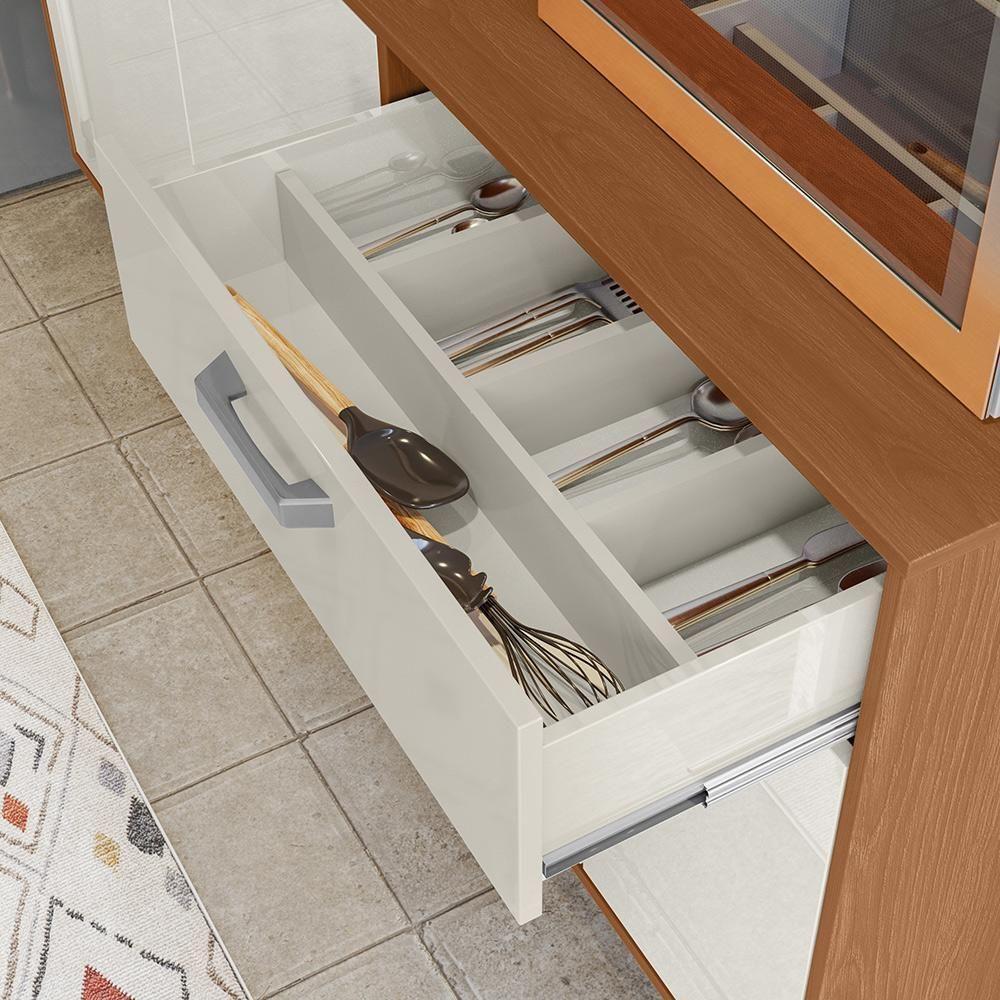 Armário De Cozinha Compacta Dakota 5 Portas E 1 Gaveta Lukaliam Móveis Jequitiba-areia Jequitiba-areia - 3