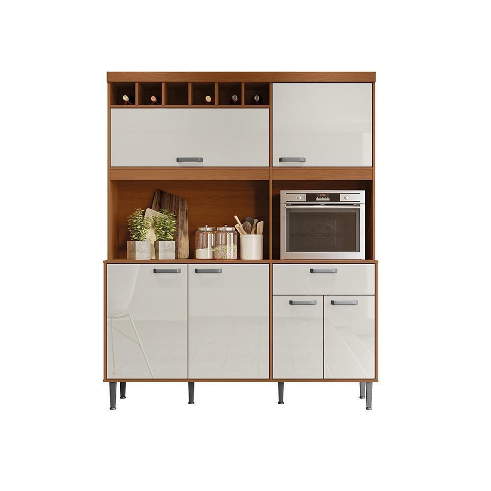 Armário De Cozinha Compacta Dakota 5 Portas E 1 Gaveta Lukaliam Móveis Jequitiba-areia Jequitiba-areia - 6