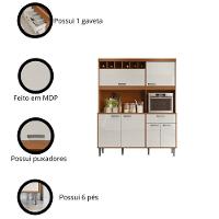 Armário De Cozinha Compacta Dakota 5 Portas E 1 Gaveta Lukaliam Móveis Jequitiba-areia Jequitiba-areia - 5