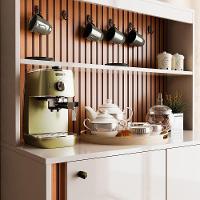 Aparador Buffet Cantinho Do Café Dolce Com Efeito Ripado Movelove - Off White Perolizado-freijó Ripado - 5