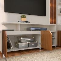 Estante Home Para Tv Até 55 Polegadas Impressão Ripada Cross Lukaliam Off White-tauari - 5